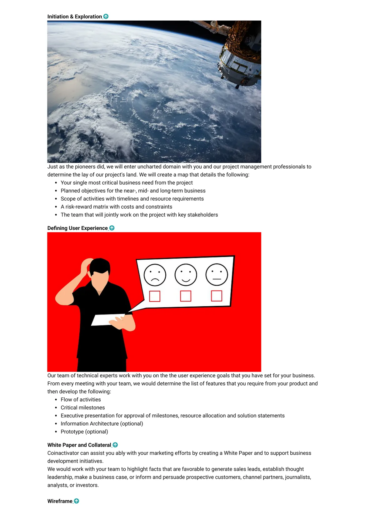 Initiation and user experience
