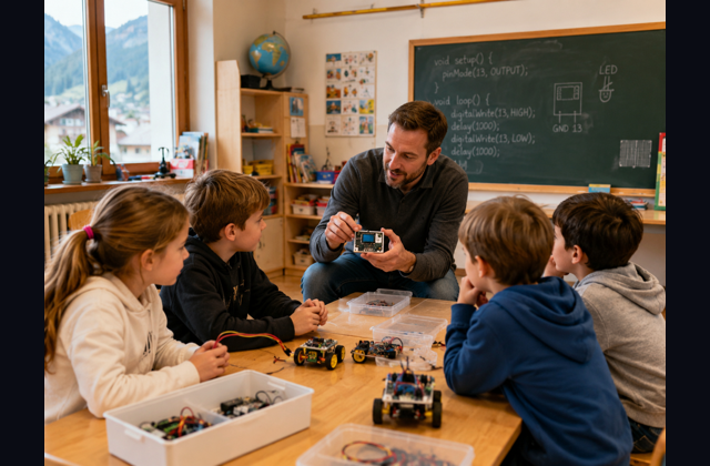 Robotics lesson in Cortina d'Ampezzo